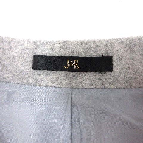  J &a-ruJ&R stand-up collar jacket double total lining wool cashmere .M gray /YK #MO