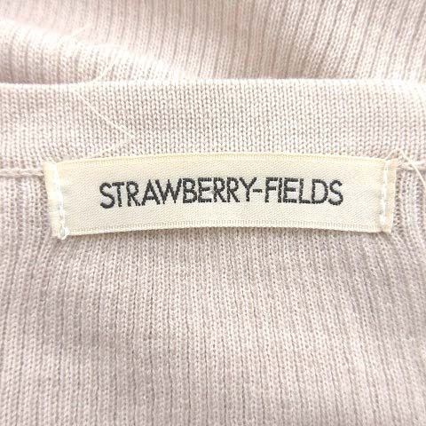 ストロベリーフィールズ STRAWBERRY-FIELDS ニットカーディガン ボレロ 長袖 リブ ベージュ /CT■MO レディース_画像6