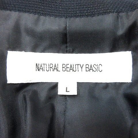 ナチュラルビューティーベーシック NATURAL BEAUTY BASIC テーラードジャケット 総裏地 L 紺 ネイビー /MN レディース_画像6