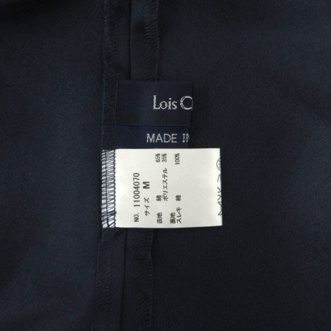 ロイスクレヨン Lois CRAYON スカート ラップ フレア ベルト付き コットン混 日本製 ネイビー 紺 M レディース_画像8