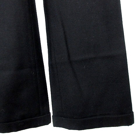  Costume National pants strut Zip fly roll up wool plain 40 black black bottoms /BT lady's 