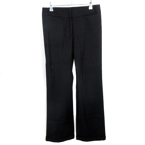  Costume National pants strut Zip fly roll up wool plain 40 black black bottoms /BT lady's 