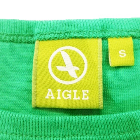  Aigle AIGLE T-shirt long T cut and sewn crew neck long sleeve cotton outdoor S green green /AH18 * lady's 