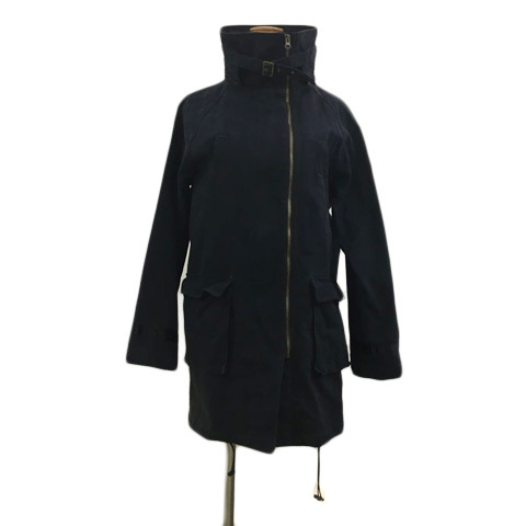  As Know As as know as coat moz stand-up collar middle fur liner cotton inside plain Zip up long sleeve navy blue black navy black 