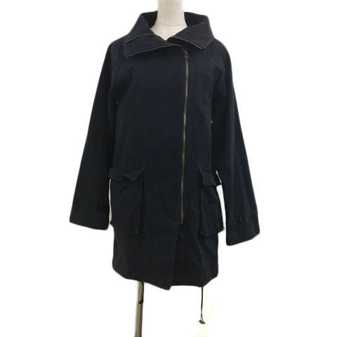  As Know As as know as coat moz stand-up collar middle fur liner cotton inside plain Zip up long sleeve navy blue black navy black 