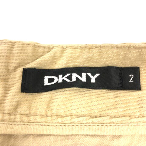 ダナキャランニューヨーク DKNY パンツ コーデュロイ ロング丈 サイドスリット 2 ベージュ ※MZ レディース_画像3