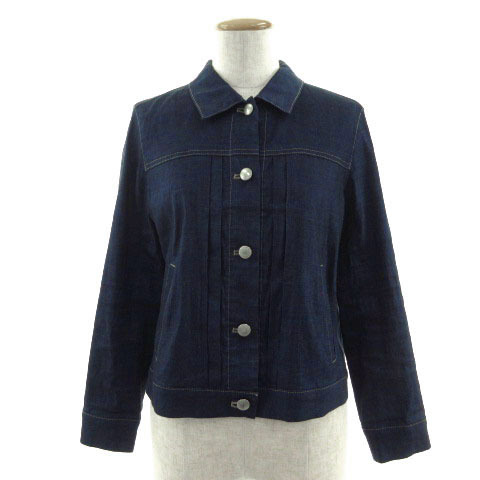  Comme Ca Du Mode COMME CA DU MODE jacket Denim jacket manner made in Japan linen. navy navy blue 7 lady's 