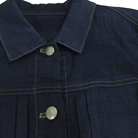  Comme Ca Du Mode COMME CA DU MODE jacket Denim jacket manner made in Japan linen. navy navy blue 7 lady's 