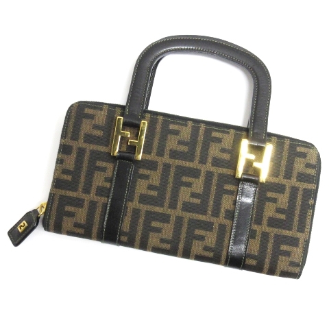 最安値挑戦！】 長財布 ハンドバッグ ウォレットバッグ ズッカ柄 FENDI