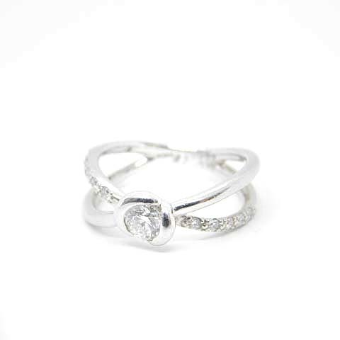  four ever Mark FOREVERMARK ring ring diamond DIAMOND 0.22ct 6 number silver color /MF lady's 