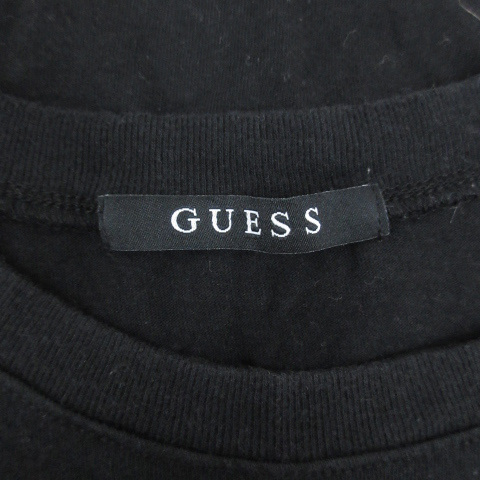  Guess GUESS футболка cut and sewn короткий рукав раунд шея Logo тиснение M чёрный черный /FF55 мужской 