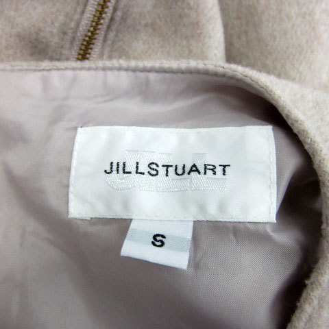  Jill bai Jill Stuart JILL by JILLSTUART One-piece no sleeve knee height round neck biju- wool .S beige lady's 