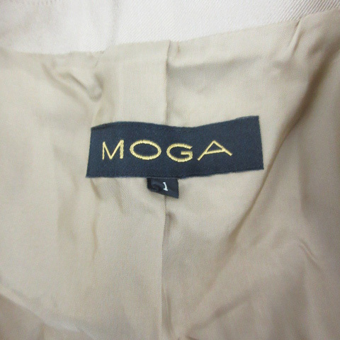 モガ MOGA テーラードジャケット ミドル丈 シングルボタン 総裏地 ウール シルク混 1 ベージュ /YM40 レディース_画像4