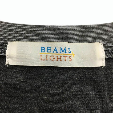 ビームスライツ BEAMS Lights ワンピース Iライン ミニ 切替 バイカラー 長袖 36 グレー 黒 ブラック レディース_画像5