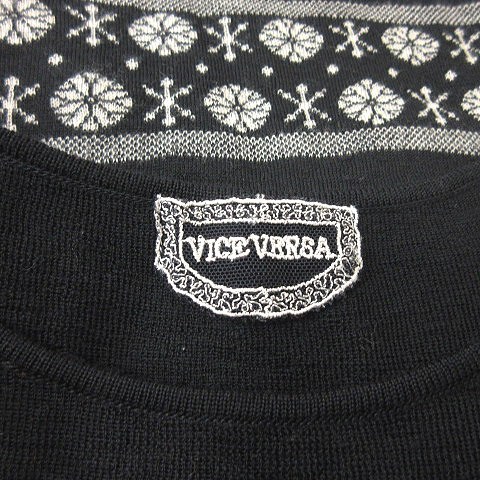 バイスバーサ VICE VERSA チュニック ニット ノースリーブ ウール 40 黒 ブラック /YI レディース_画像6