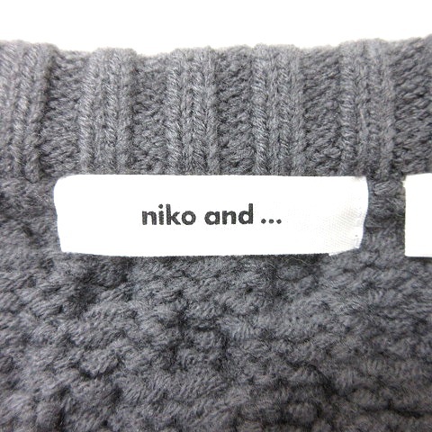 ニコアンド Niko and.. ニット セーター 長袖 ケーブル 3 グレー /MN ■MO メンズ_画像5