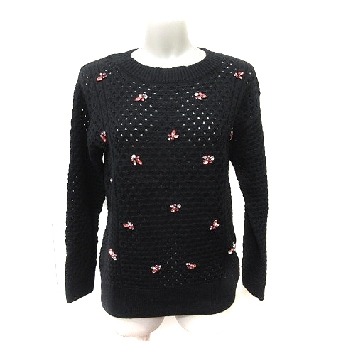  Cynthia Rowley CYNTHIA ROWLEY knitted sweater long sleeve biju-2 black black /YI lady's 