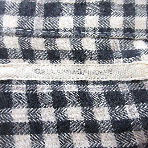 ガリャルダガランテ GALLARDAGALANTE シャツ ステンカラー 長袖 薄手 コットン ブロックチェック F 黒 白 ブラック ホワイト レディース_画像7