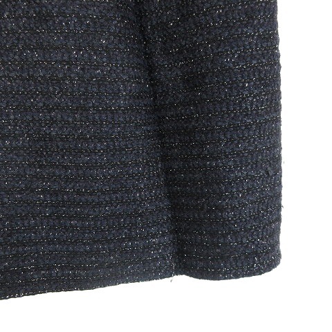  jewel change z Arrows tweed skirt tight Mini side fastener tuck lame wool thick 36 navy blue navy lady's 