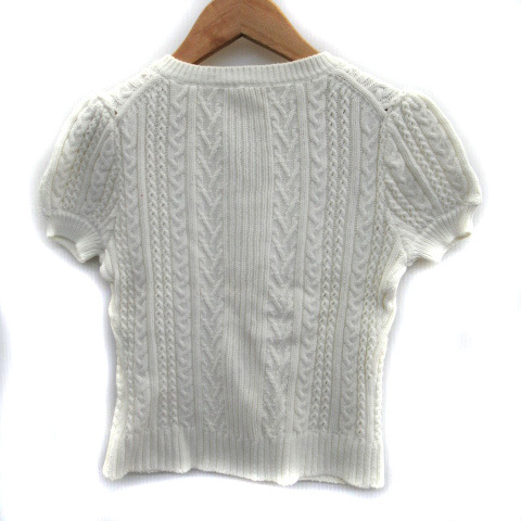  ef-de ef-de knitted sweater short sleeves round neck cable braided 9 white white /SM22 lady's 