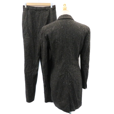 mare-la formal setup top and bottom tailored jacket long height strut pants long height wool 40 dark gray lady's 