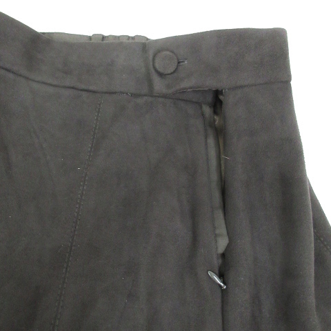  Jeanasis JEANASIS flair skirt long height maxi height suede style plain F dark brown tea /FF46 lady's 