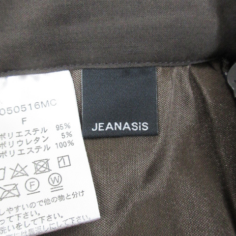  Jeanasis JEANASIS flair skirt long height maxi height suede style plain F dark brown tea /FF46 lady's 