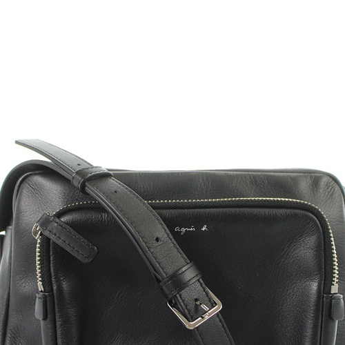  Agnes B agnes b. angele shoulder bag leather Logo black black NS14E-02 /SR21 #SH lady's 