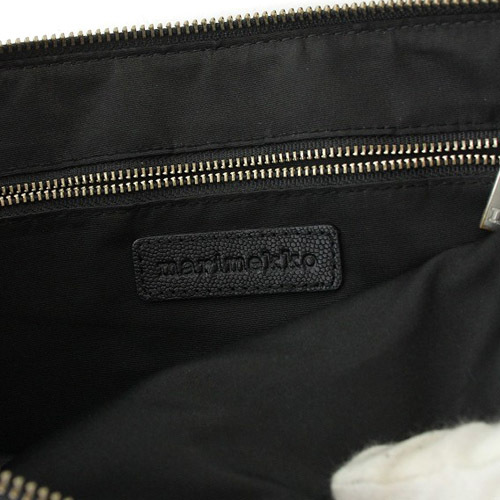  Marimekko marimekko клатч ручная сумочка кожа Logo чёрный черный /SR7 женский 