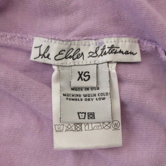 The Elder Statesman Tシャツ 長袖 無地 クルーネック USA製 コットン ピンク XS トップス ■GY06 メンズ_画像5