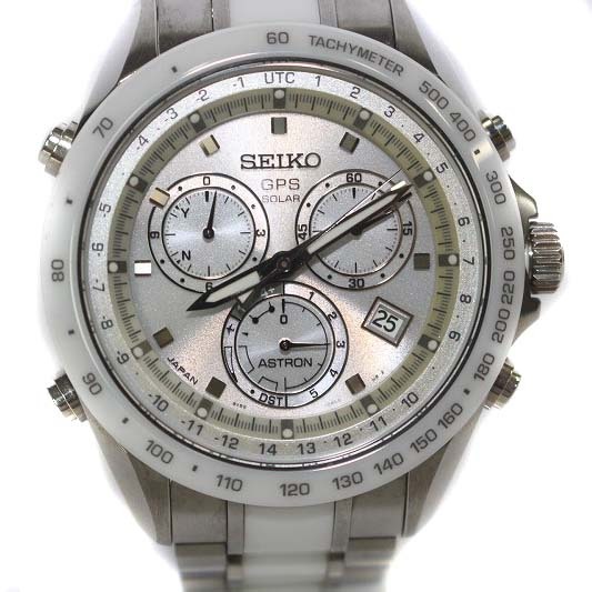 セイコー SEIKO 腕時計 8X82-0AG0 アストロン GPS電波ソーラー クオーツ シルバー色 白 ホワイト /YO23 メンズ
