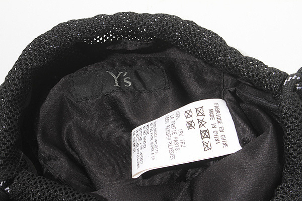 Y's ワイズ メッシュポーチ付 巾着 TPUショルダーバッグ F BLACK ブラック YD-I12-992 /◆ メンズ_画像4