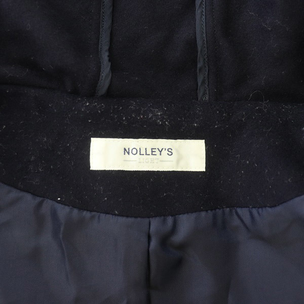 ノーリーズ Nolley's LIGHT ハーフコート ダブルボタン 金ボタン フード メルトン 38 ダークネイビー /MY ■GY08 レディースの画像3