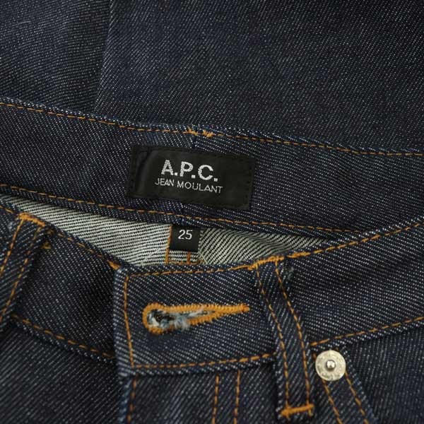 アーペーセー A.P.C. デニム パンツ JEAN MOULANT ジーンズ スリム ストレッチ 25 紺 インディゴ /MY ■GY07 レディース_画像3