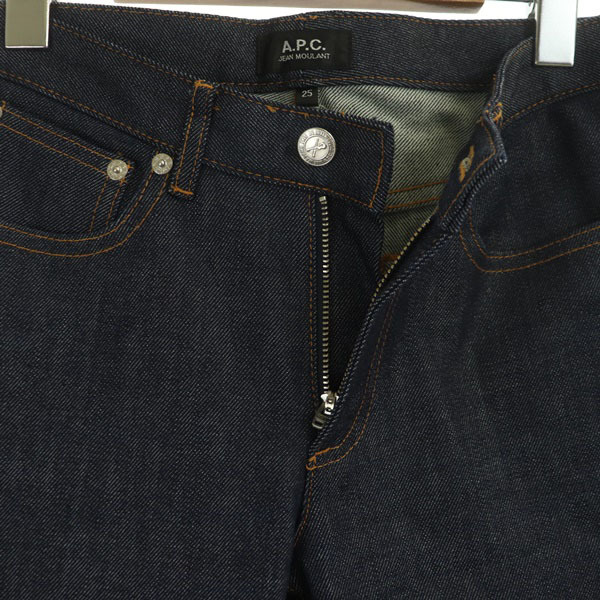 アーペーセー A.P.C. デニム パンツ JEAN MOULANT ジーンズ スリム ストレッチ 25 紺 インディゴ /MY ■GY07 レディース_画像6