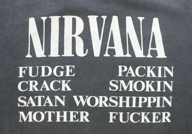 ヴィンテージ VINTAGE 90s NIRVANA ニルヴァーナ VESTIBULE ヴェスタビュール サークル Tシャツ バンドT 半袖 黒 ブラック_画像5