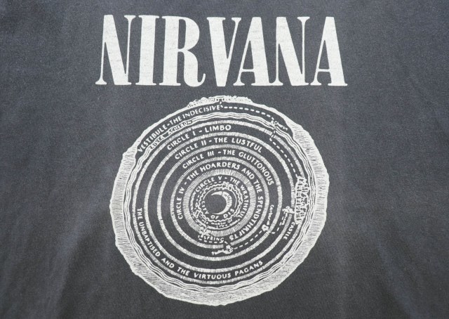 ヴィンテージ VINTAGE 90s NIRVANA ニルヴァーナ VESTIBULE ヴェスタビュール サークル Tシャツ バンドT 半袖 黒 ブラック_画像4