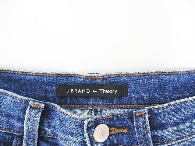 ジェイブランド J BRAND for theory ロング丈 デニムパンツ ジーンズ スキニー 24 青系 ブルー ジップフライ ストレッチ レディース_画像3