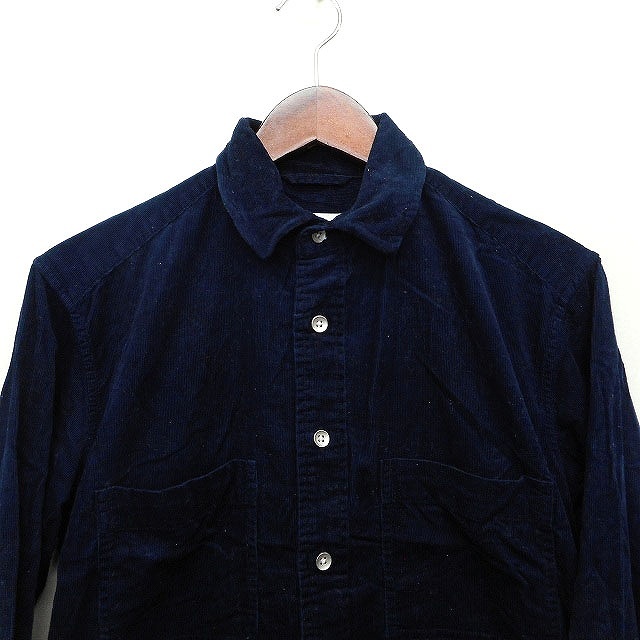  Abahouse ABAHOUSE corduroy shirt casual simple wire long sleeve cotton cotton 44 navy navy blue /HT20 men's 