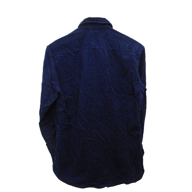  Abahouse ABAHOUSE corduroy shirt casual simple wire long sleeve cotton cotton 44 navy navy blue /HT20 men's 
