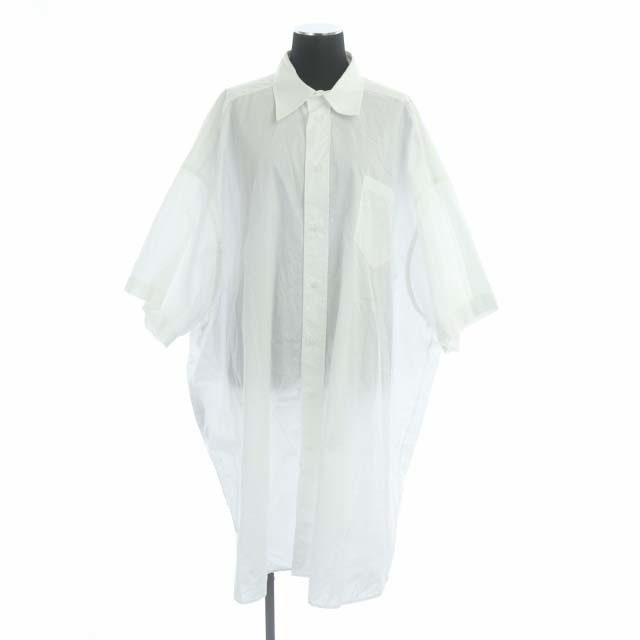 メゾンマルジェラ 4 Maison Margiela 4 ロングシャツ オーバーサイズ ショートスリーブ 五分袖 胸ポケット XS 白 ホワイト S51DL0335 /AA