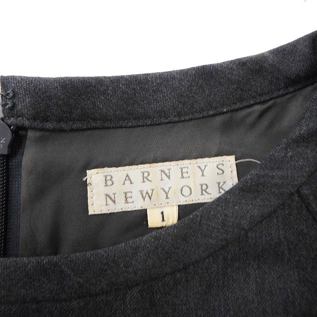  Barneys New York BARNEYS NEW YORK тугой One-piece короткий рукав колено длина разрез одноцветный 1 угольно-серый /FT18 женский 