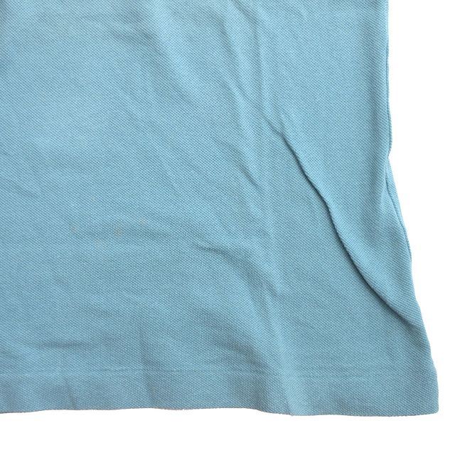 ラコステ LACOSTE 鹿の子 ポロシャツ カットソー ロゴ 半袖 オールド ヴィンテージ 青 ブルー系 メンズ♪８※_画像4