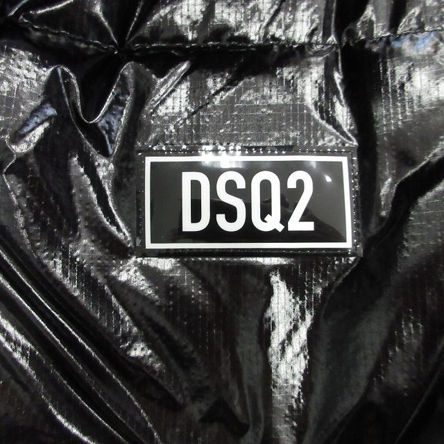 極美品 21aw ディースクエアード DSQUARED2 グロッシーパファージャケット Glossy Puffer Jacket シャイニー ダウン 46 ブラック メンズ_画像3