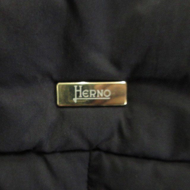 ヘルノ HERNO マオカラー ダウン コート ジャケット ブルゾン スタンドカラー スリムシルエット 38 黒 ブラック レディース_画像8