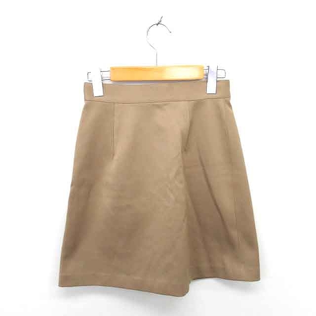  Jill Stuart JILL STUART юбка-трапеция передний открытие Mini одноцветный простой 0 чай бежевый /TT5 женский 