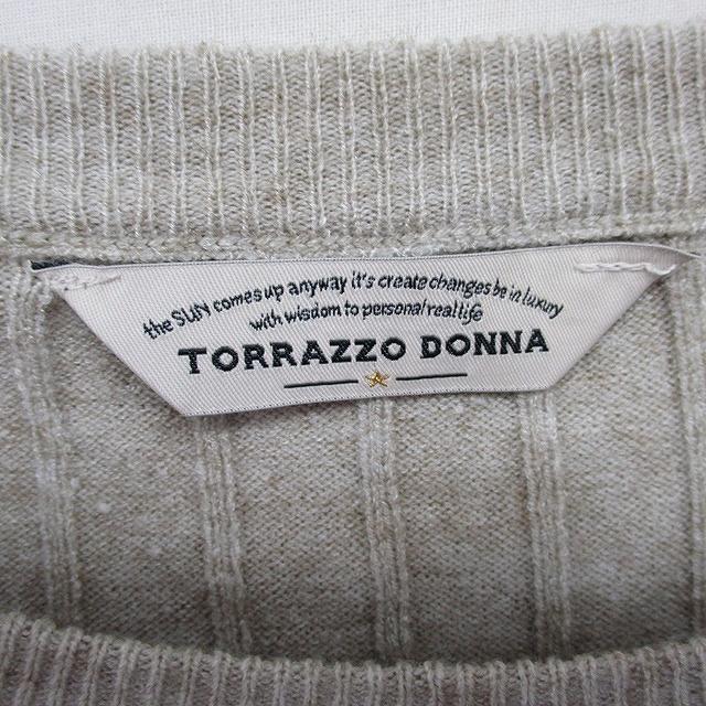 トラッゾドンナ Torrazzo Donna ニット セーター ボートネック 長袖 ベージュ 茶 /TT18 レディース_画像3