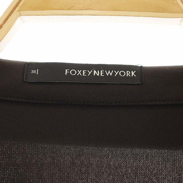 フォクシーニューヨーク FOXEY NEW YORK マットストレッチジャージー ダブルジャケット テーラード 38 茶 ブラウン 25549 /DF ■OS レディ_画像3