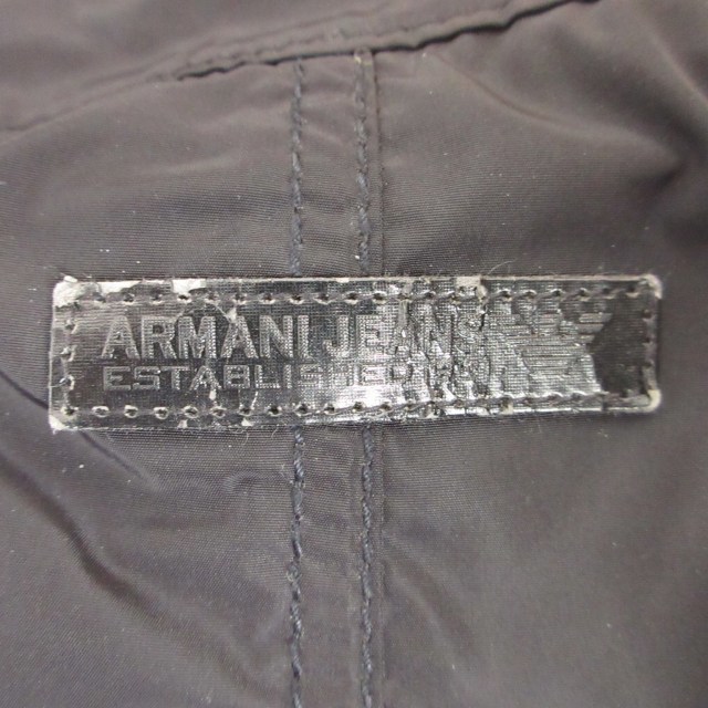 アルマーニ ジーンズ ARMANI JEANS トレンチコート ジャケット ベルト付 国内正規 黒 ブラック ? 0901 メンズ_画像6