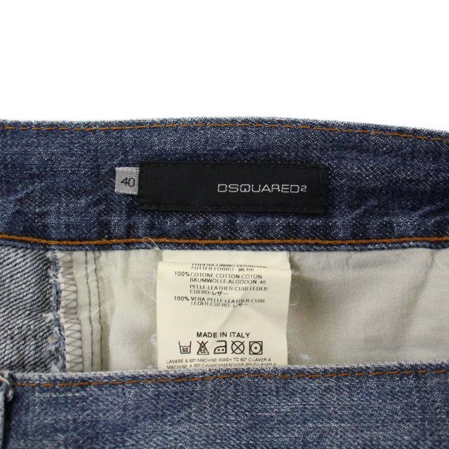  Dsquared DSQUARED2 72 P044 01172/0041 Denim брюки джинсы укороченные брюки roll выше Logo 40 индиго /DK женский 
